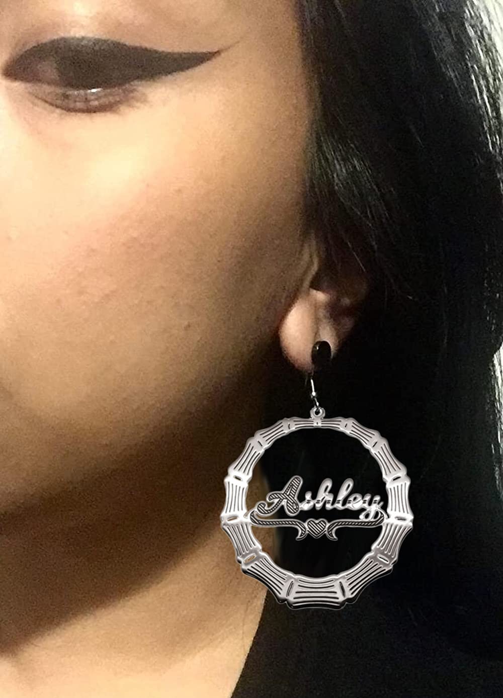 Custom Name Earrings for Women - Personalized Gothic Monogram Hoop Earrings with Any Name | Unique Jewelry Gift for Her, Birthday, Anniversary, Party & Everyday Wear