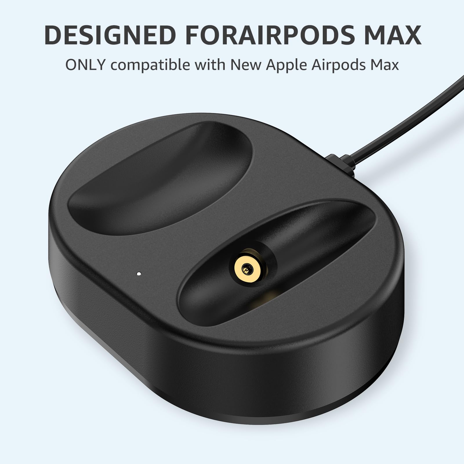 Premium Magnetic Headphone Stand for AirPods Max - Wireless Charging Base, Portable Desktop Holder with Secure Storage | Perfect for Home, Office & Travel Use (Black)