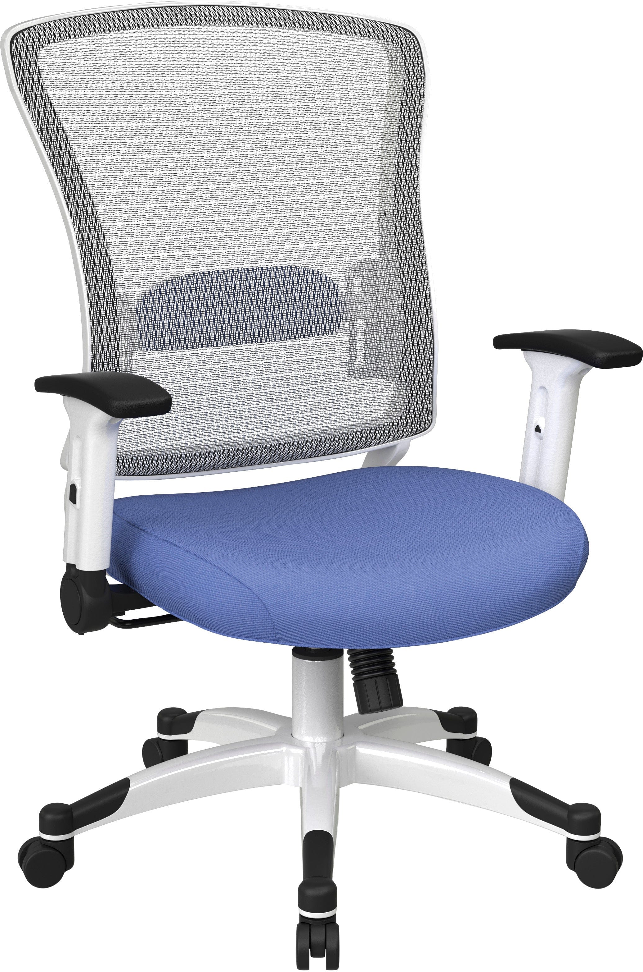 Office Star White Frame Managers Chair - Ergonomic Mesh Back, Adjustable Height, Fun Colors (317W W1C1F2W) - Perfect for Home Office, Conference Rooms & Executive Workspaces