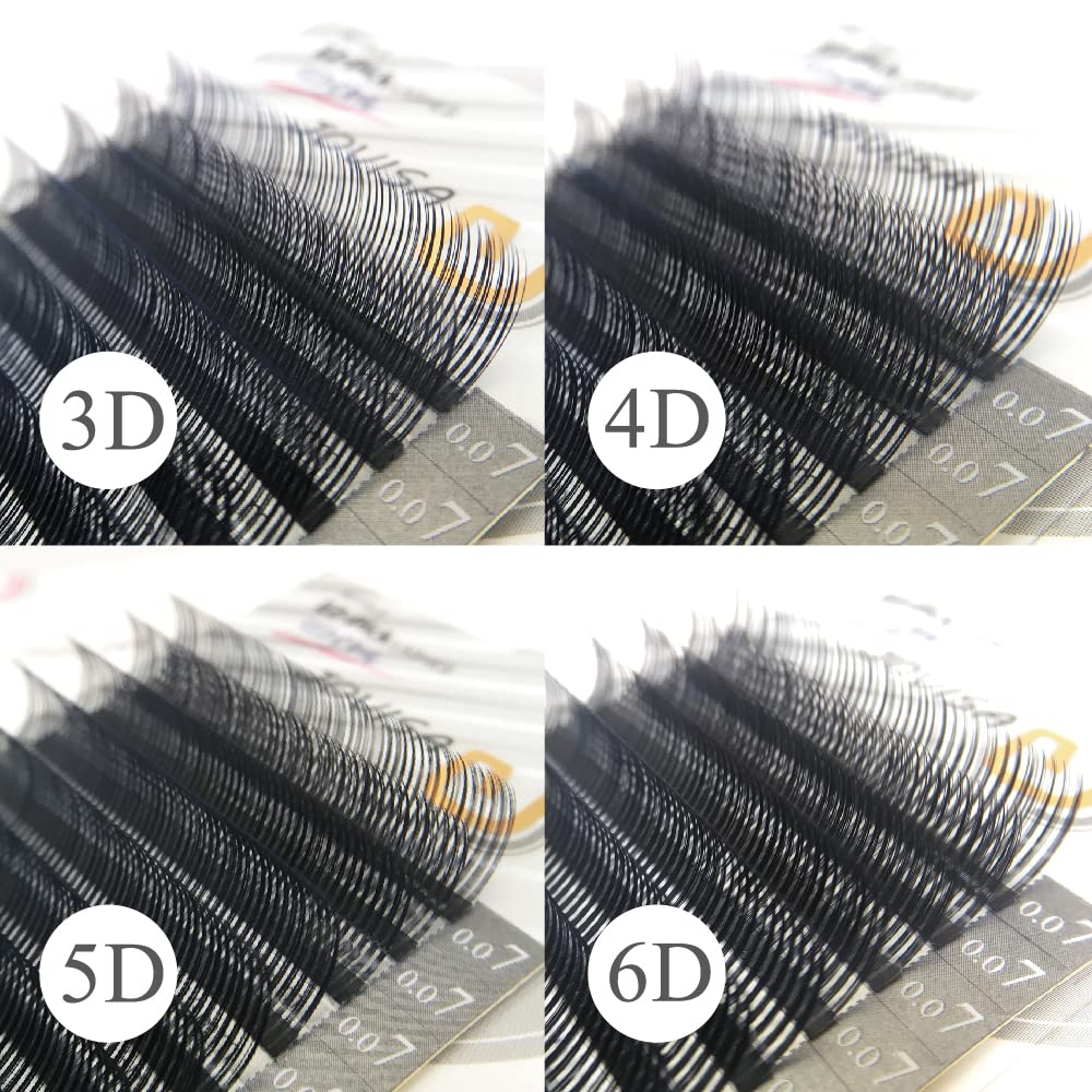 JOVISA 6D EZ Pick Mink Premade Fan Eyelash Extensions - 0.07mm CC Curl Volume Lashes (12mm) - Perfect for Bridal, Party & Special Occasion Makeup
