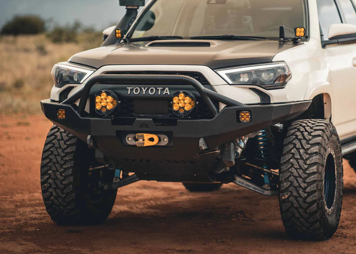 2020-2024 Toyota 4Runner Heavy Duty Bull Bar Front Bumper | Off-Road Adventure PreRunner Mod | Overlanding & Hi-Lite Protection for Trail Driving & Camping