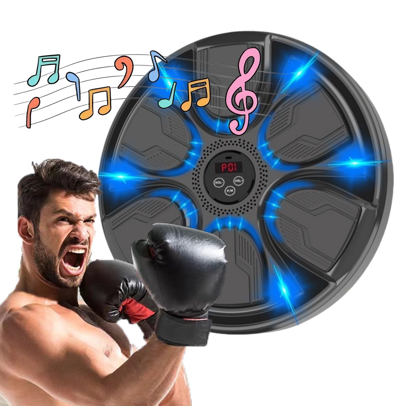 Wall Mounted Electronic Boxing Trainer with LED Lights - Home Gym Equipment for Boxing Training, Fitness & Exercise | Perfect for Indoor, Garage & Boxing Gym Workouts