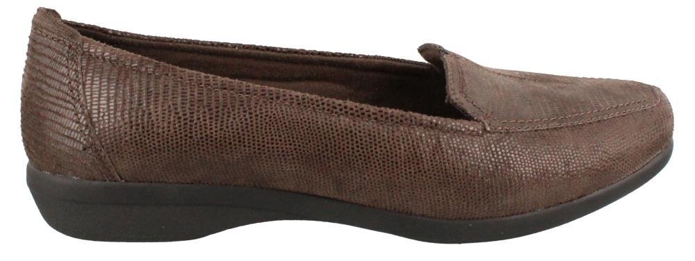CLARKS Women's Haydn Gloss Slip-On Loafer Shoes - Brown Lizard Print - Size 6.5 Medium (US) | Comfortable Casual & Office Wear for Women | Perfect for Work, Travel & Everyday Outfits