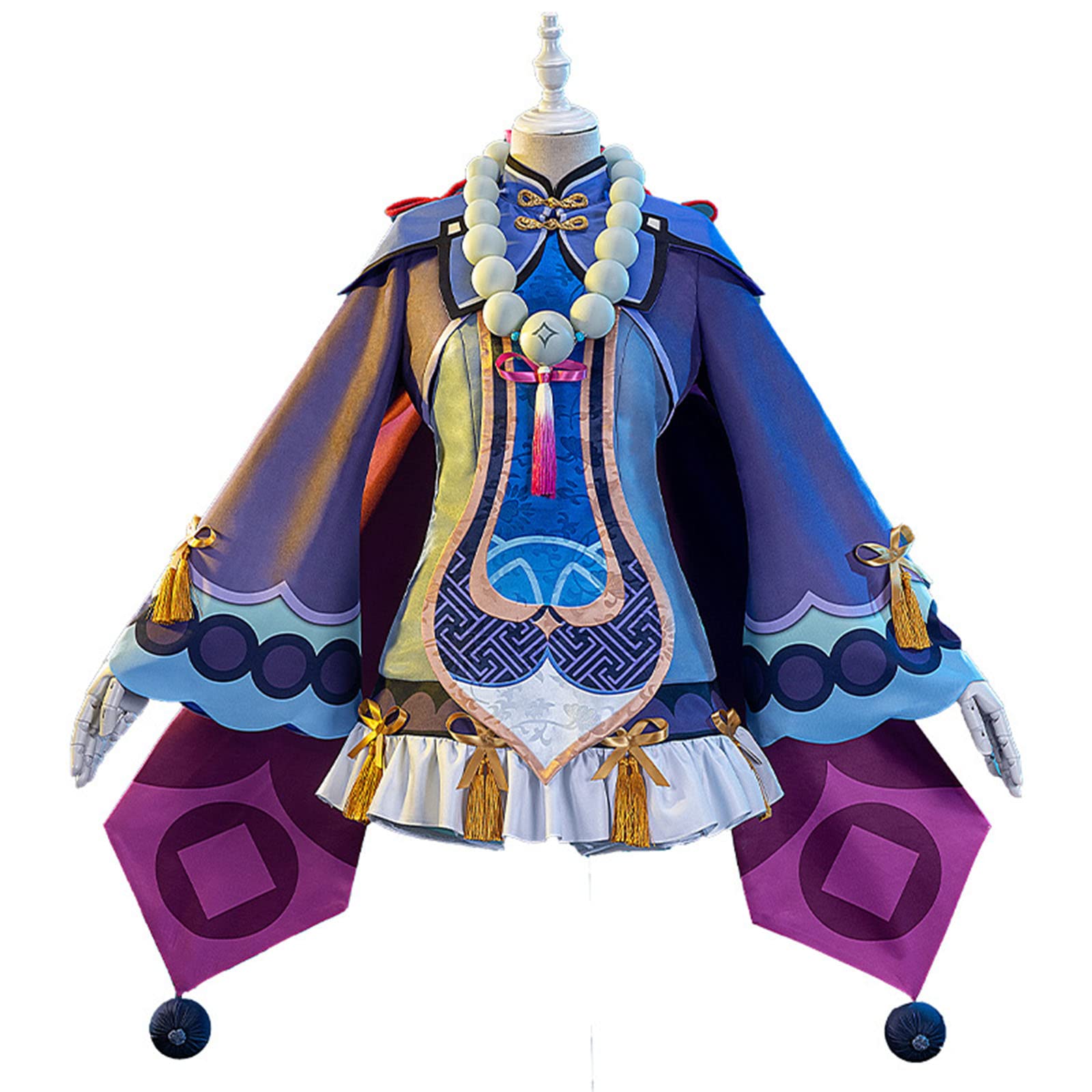 Genshin Impact Qiqi Cosplay Costume - Zombie Girl Dress, Tops & Pants Set for Halloween, Anime Conventions & Christmas Parties | Official Anime Game Character Outfit