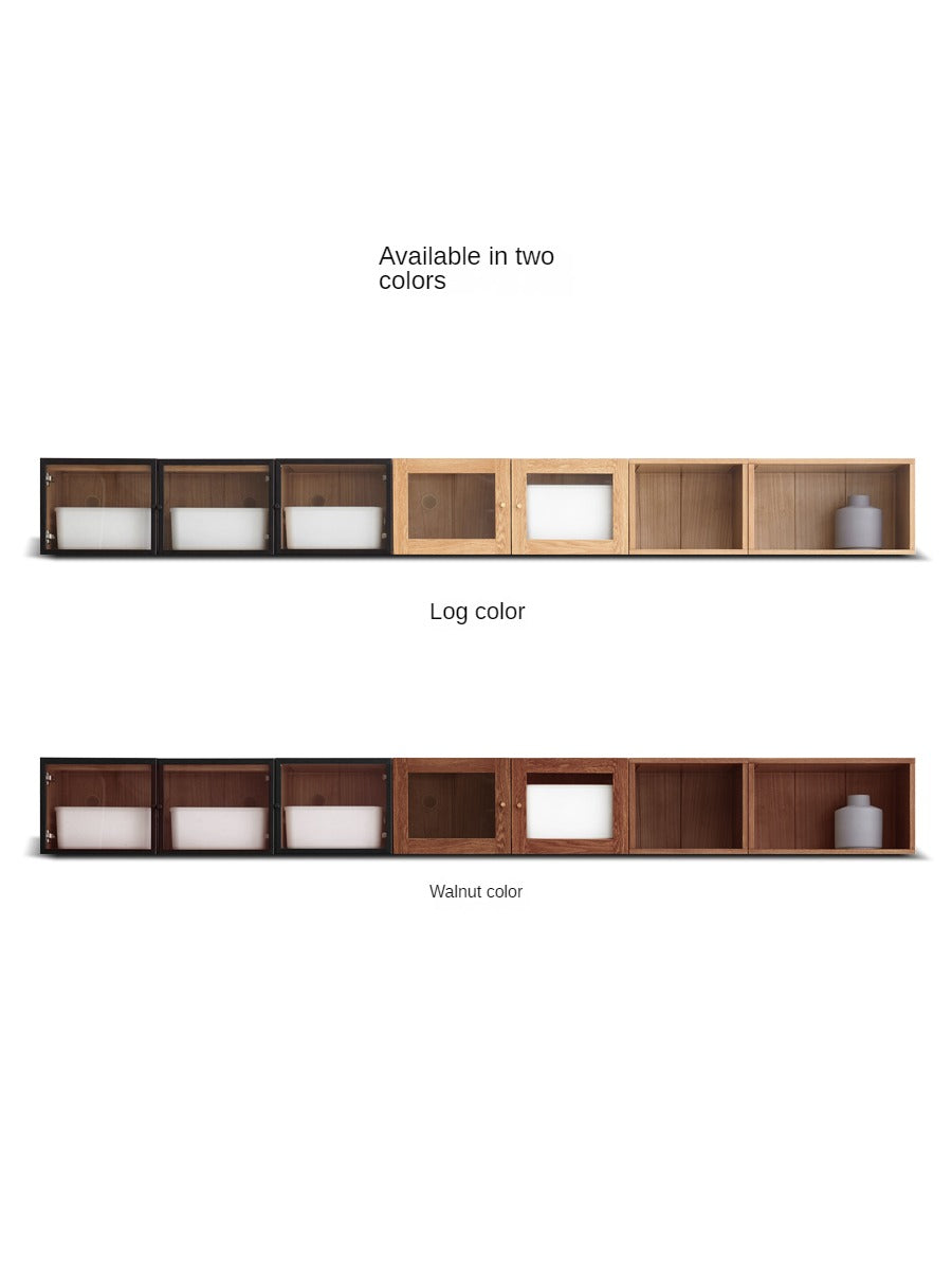 Solid Oak Wood Cabinet with Bookcase - Stylish Storage for Home Office, Living Room & Bedroom