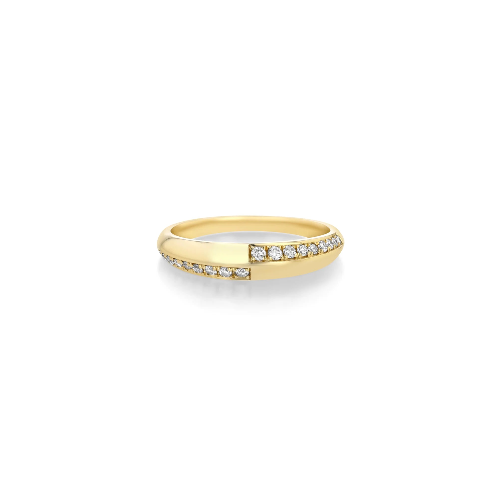 Dainty Crescent Moon Ring with Switchable Pavé Diamonds - Perfect for Everyday Wear & Special Occasions