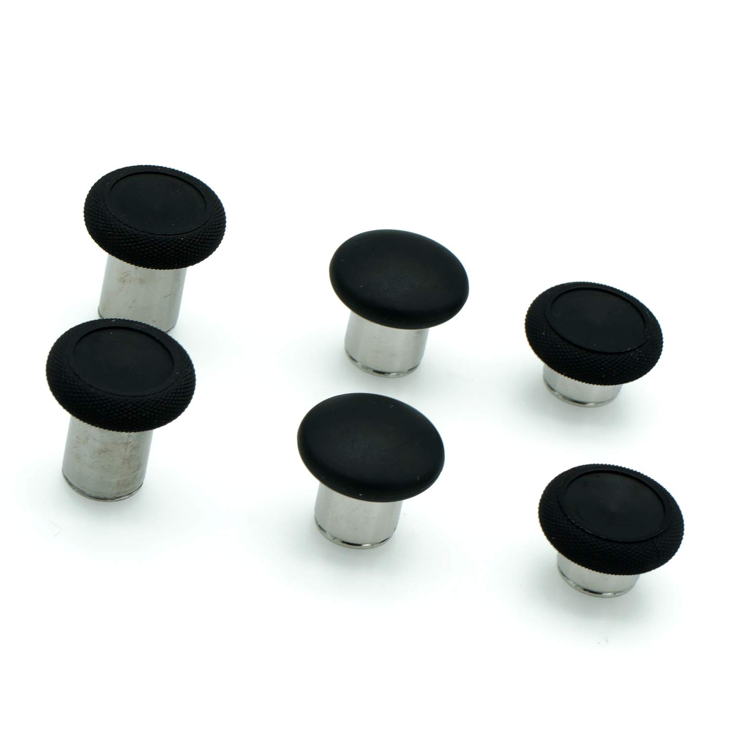 6 in 1 Replacement Thumbsticks Set for Xbox One Elite/PS4 DualShock 4/Xbox One Controller - Black Analog Sticks - Perfect for Gaming, Repair & Customization