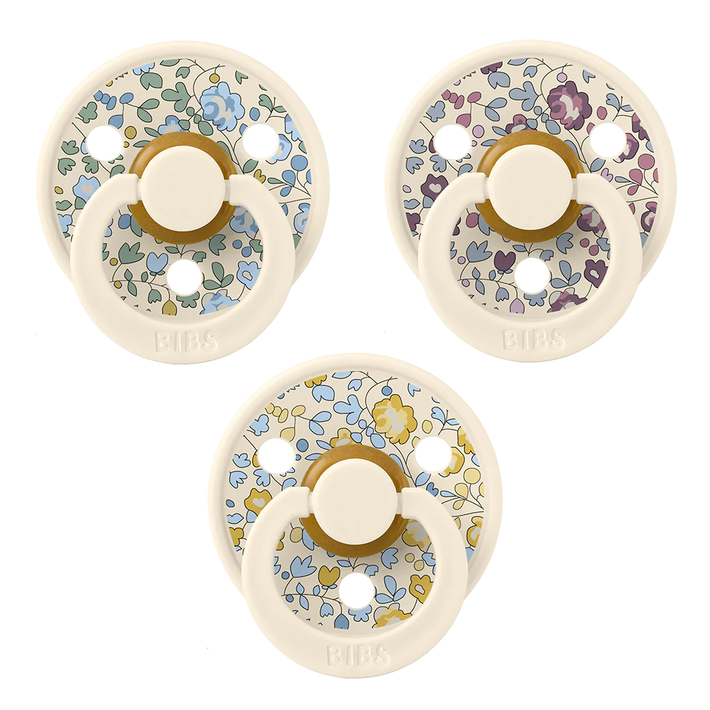 BIBS X Liberty Try It Collection - 3 Pack Pacifiers for Babies | Soothing & Stylish Design for Daycare, Travel & Home Use