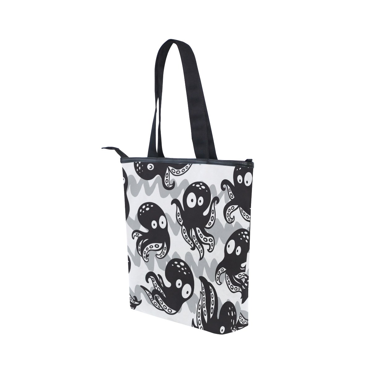 ALAZA Canvas Tote Shoulder Bag - Cute Cartoon Octopus Design Women's Handbag for Work, School & Travel