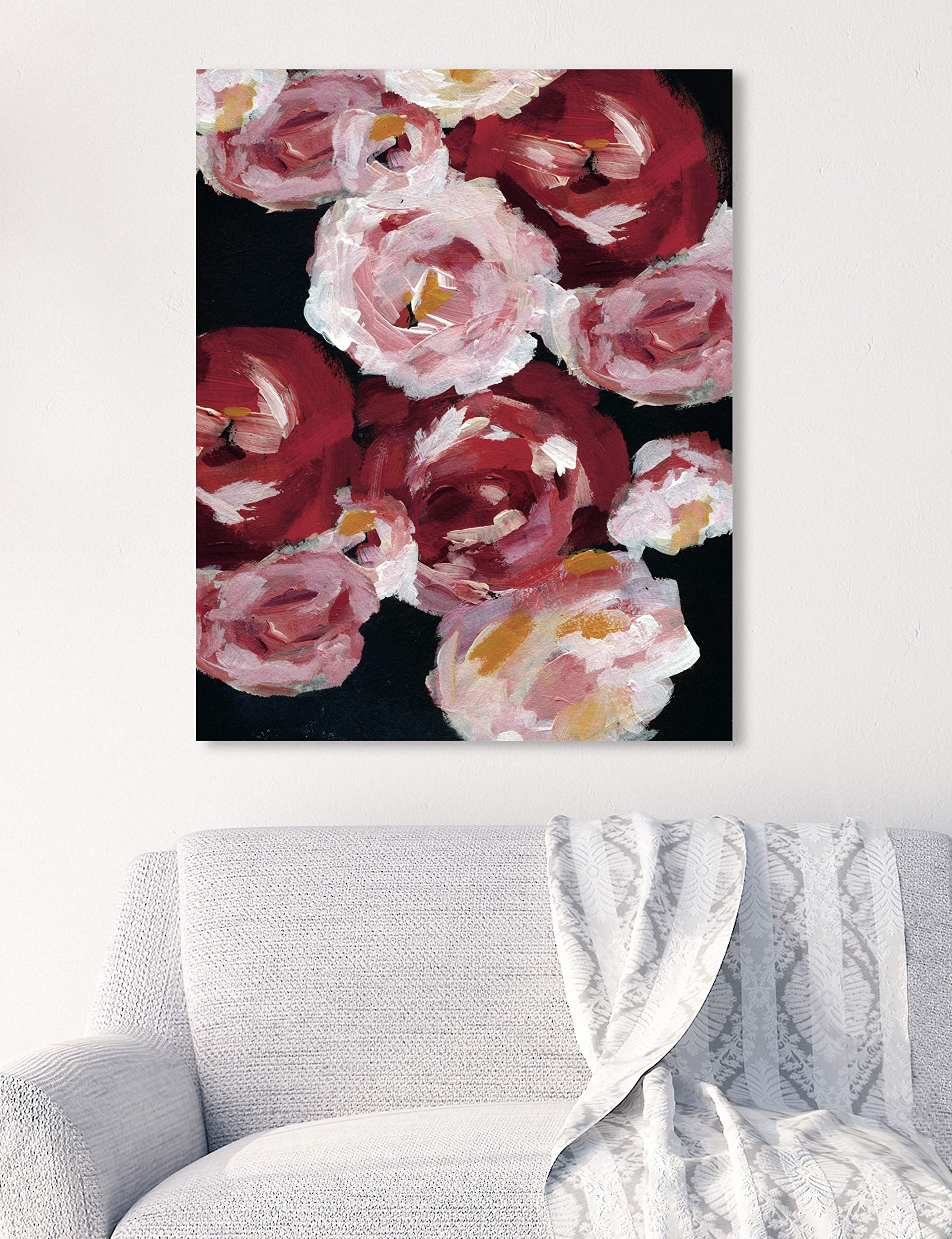 Oliver Gal Artist Co. 'Passion Garden' Floral Wall Art Canvas Print - 20x24 Inch Red & White Home Decor - Perfect for Living Room, Bedroom & Office Wall Decoration