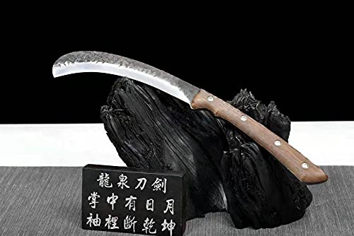 Chinese Kung Fu Sword - Sharp Spring Steel Wu Shu Dao Scimitar for Martial Arts Training, Hunting & Outdoor Survival | Durable Wild Hunting Knife for Combat Practice & Wilderness Adventures