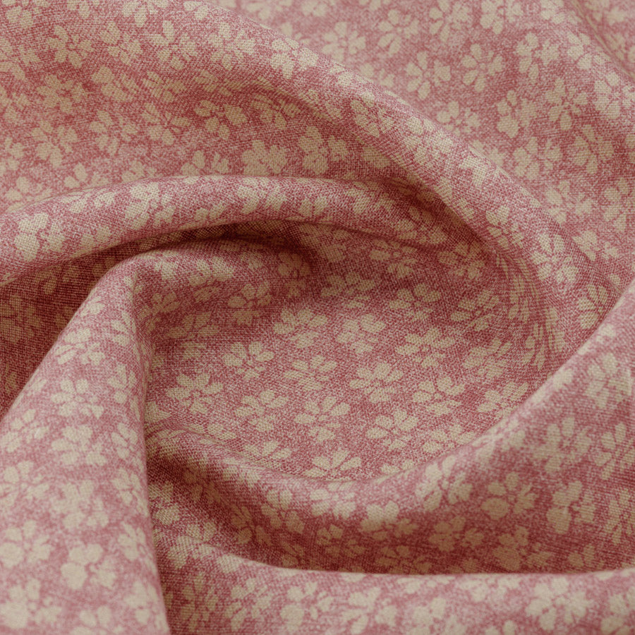 Vintage Rose Floral Linen Fabric - Soft & Durable for DIY Home Decor, Curtains, Table Runners & Craft Projects