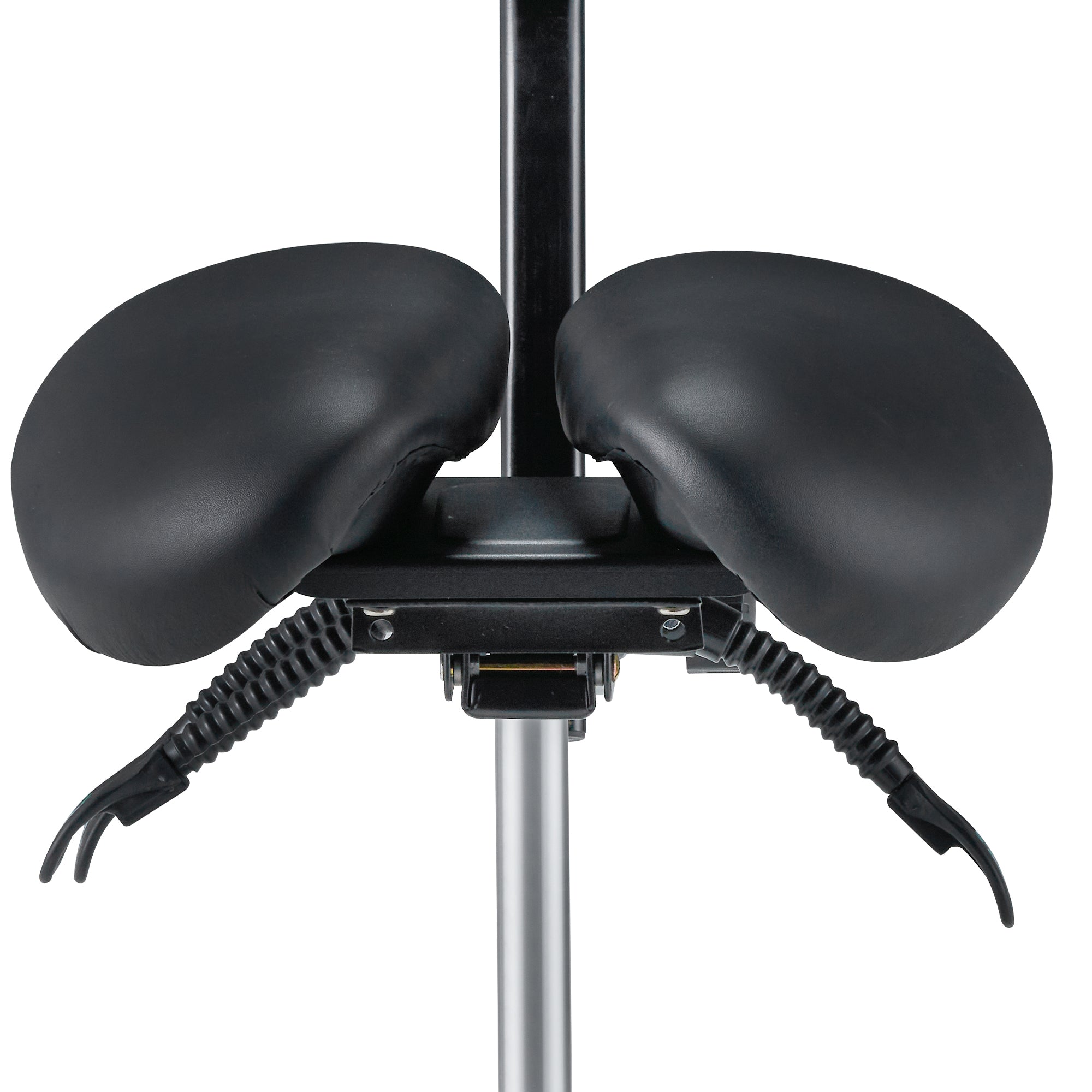 Ergonomic Saddle Stool with Adjustable Height & Tilt - Hydraulic Swivel Rolling Massage Stool for Posture Correction | Split Seat Design with Backrest | Black & Gray Options | Perfect for Massage Therapists, Chiropractors & Office Workers