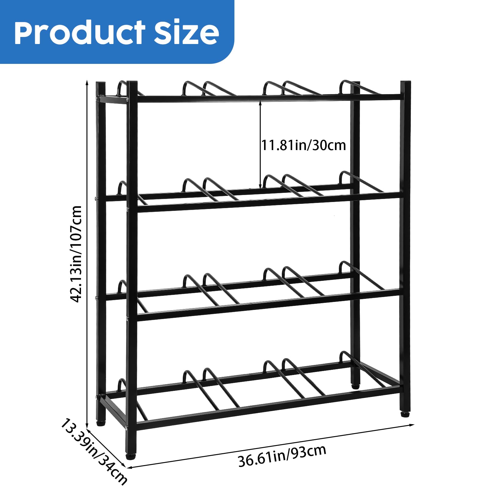Nuogo 5 Gallon Water Jug Rack - Heavy Duty 4-Tier Water Bottle Holder Stand for Home, Kitchen & Office Storage - Space Saving Organizer for Large Water Containers & Accessories
