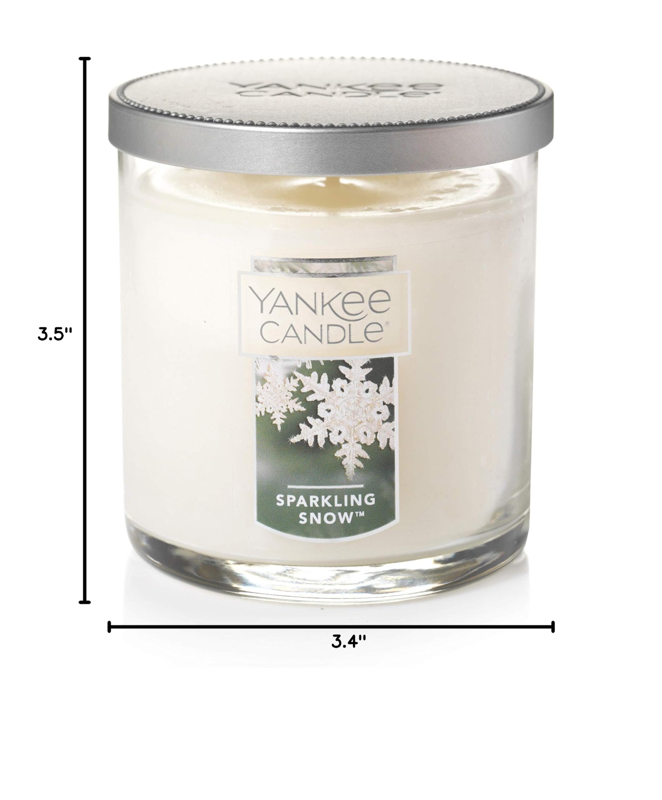 Yankee Candle Sparkling Snow Scented Candle - Classic 7oz Small Tumbler with Single Wick, 35+ Hours Burn Time - Perfect for Winter Home Decor, Cozy Evenings & Holiday Gifts
