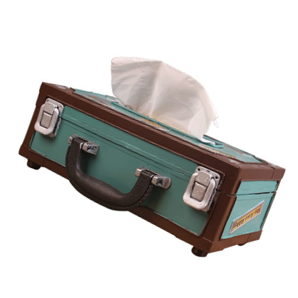 Vintage Retro Radio Car Tissue Box Holder - Green Square Napkin Cover for Car, Home, Kitchen & Bathroom | Classic Home Decor & Car Accessory | Perfect for Road Trips & Vintage Style Decor