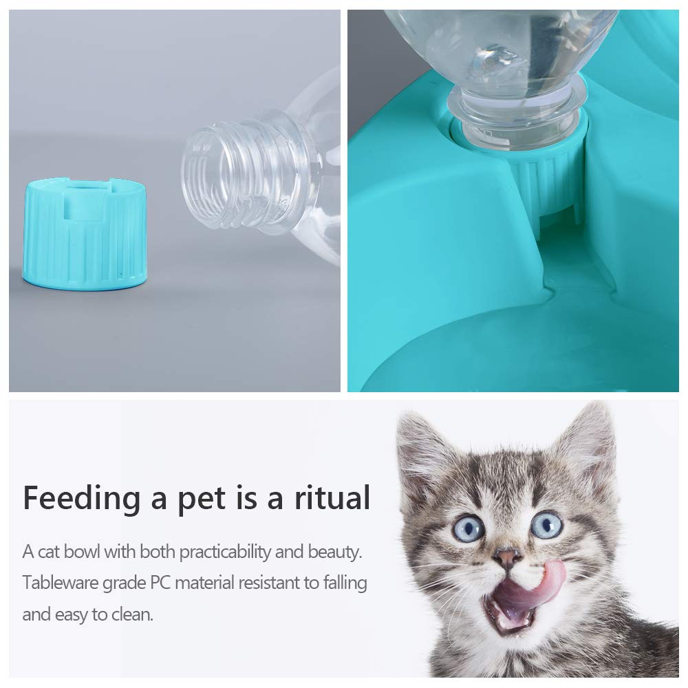 MILIFUN Double Pet Bowls - 15° Tilted Dog and Cat Food & Water Bowl Set with Automatic Waterer Bottle for Small to Medium Pets | Perfect for Home, Travel, and Outdoor Use