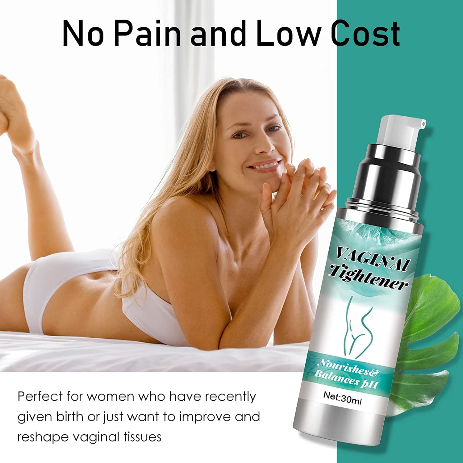 Natural Vaginal Tightening Cream for Women - Intimate Care Gel for Enhanced Sensation & Firmness - Easy to Apply V-Tight Gel (3 Pack) - Perfect for Postpartum Recovery & Increased Intimacy