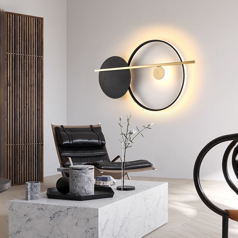 Modern Double Circle Wall Light - Sleek LED Sconce for Bedroom, Living Room & Hallway Decor - Energy Efficient Indoor Lighting Fixture