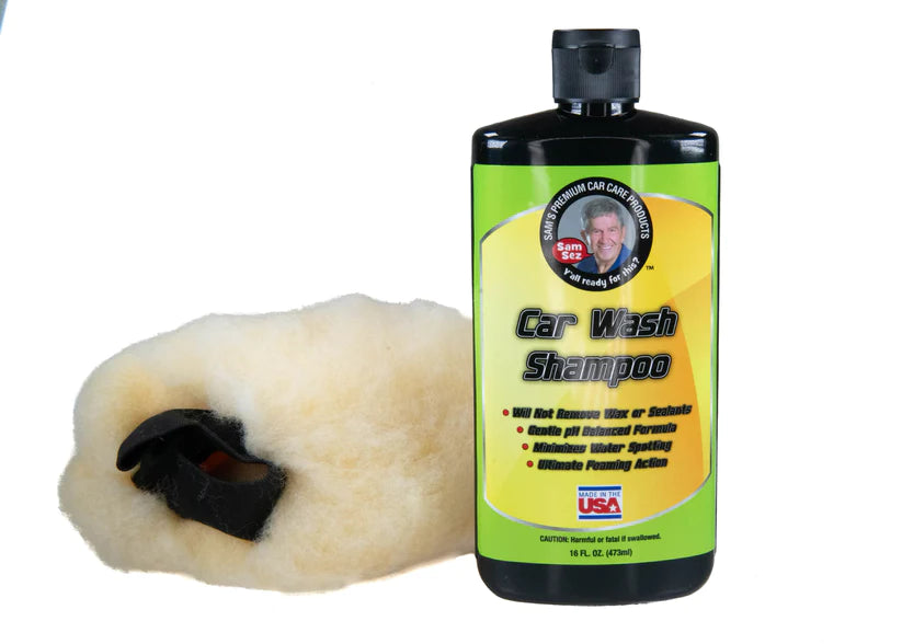 Sam's Premium Car Wash Mitt with Super Soft Microfiber - Gentle Hand Wash for Cars, Trucks & SUVs - Ideal for Detailing, Waxing & Polishing at Home or Professional Use