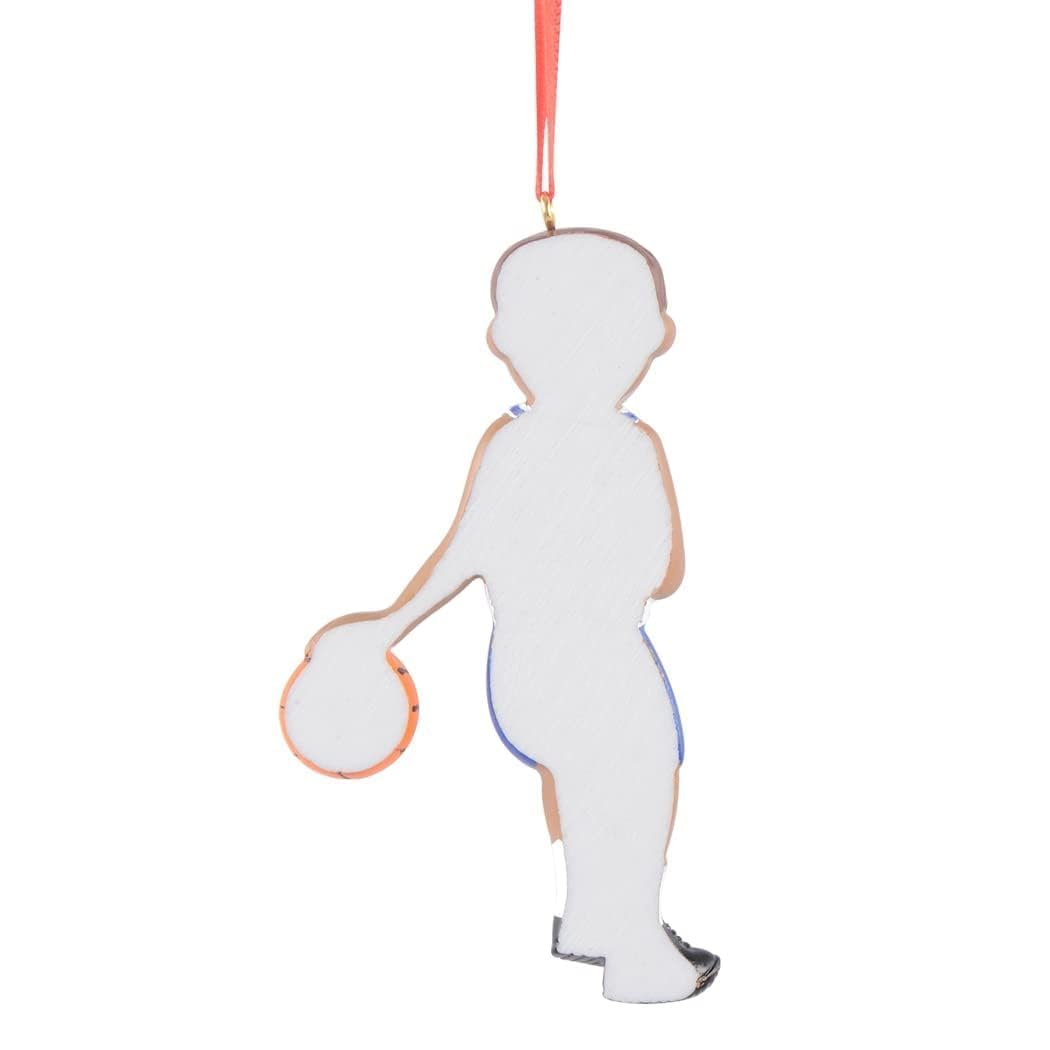 Custom African American Basketball Player Christmas Ornament - Personalized Basketball Boy Keepsake Gift for Sports Lovers - Free Name & Number Engraving - Perfect for Tree Decor, Holiday Gifting & Fan Memorabilia