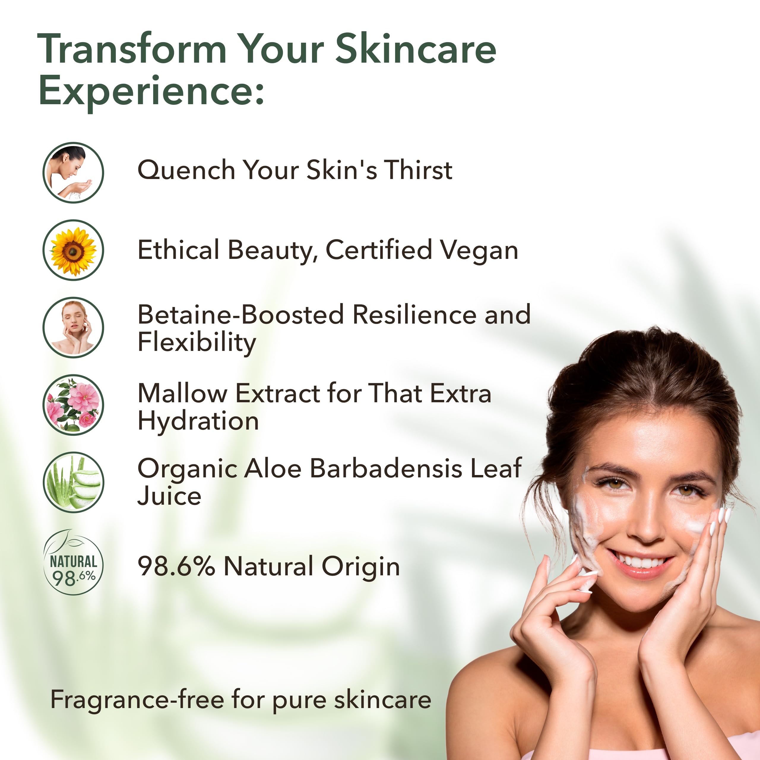 Organic Skincare Bundle - Micellar Cleansing Water, Foaming Facial Cleanser & Daily Moisturizing Cream with Aloe Vera & Argan Oil - Hydrating, Nourishing & Gentle for All Skin Types - Vegan & Cruelty-Free - Perfect for Daily Skincare Routine, Travel & Sensitive Skin Care