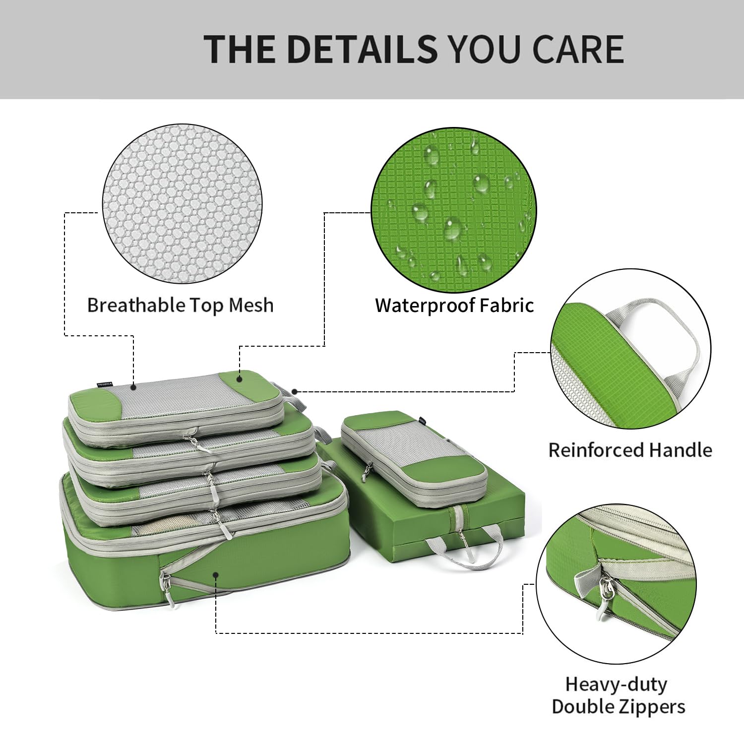 6-Pack Compression Packing Cubes for Travel - Luggage Organizer Bags Set with Carry-On Suitcase Compatibility | Space-Saving Travel Accessories for Business Trips & Vacations