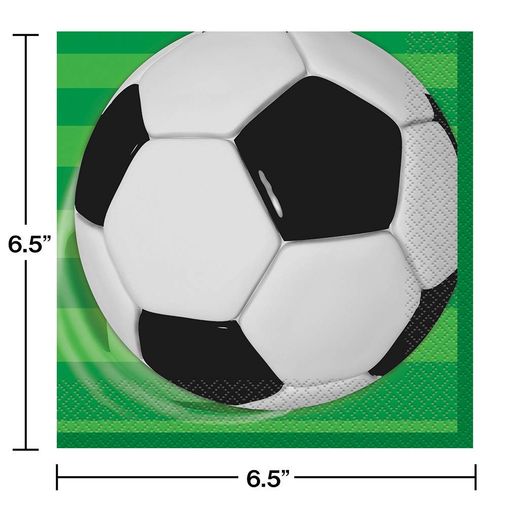 Soccer Ball Themed Birthday Party Plates & Napkins Set - 16 Count for Kids Sports Celebration | Perfect for Soccer Birthday Parties, Team Events & Game Day Decorations