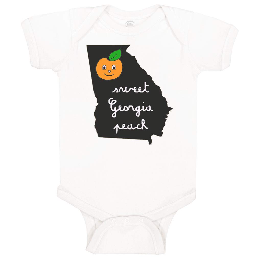 Custom Baby Bodysuit - Georgia Peach & Clementine Design - Soft Cotton Infant Onesie for Boys & Girls - Perfect for Newborn Photos, Family Outings & Baby Showers