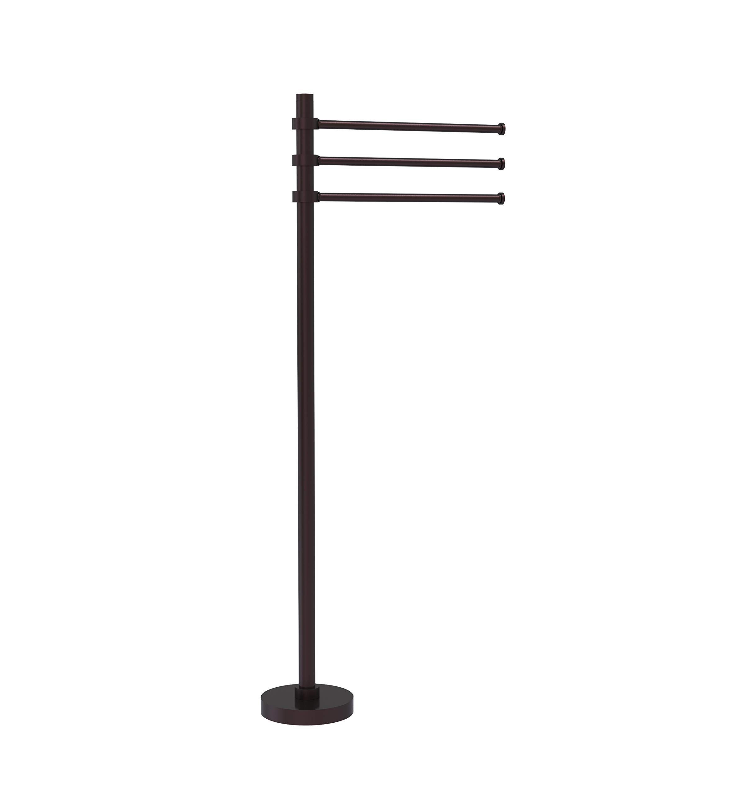 Allied Brass TS-45-ABZ 3-Pivot 12-Inch Bathroom Towel Stand in Antique Bronze - Perfect for Spa, Hotel, and Upscale Home Decor