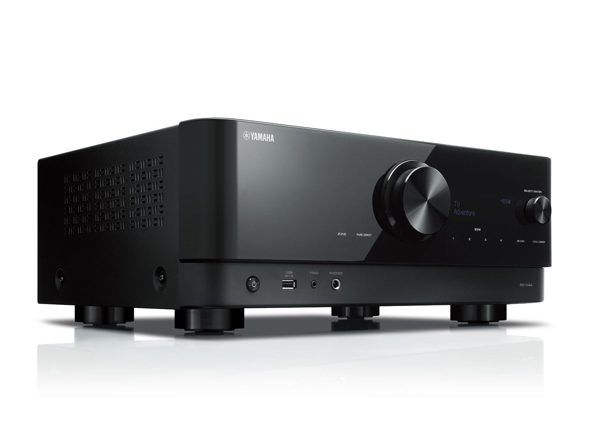 Yamaha RX-V4A 5.1-Channel Home Theater Receiver with 4K HDR, Dolby Atmos, and MusicCast - Perfect for Movie Nights, Gaming, and Streaming Music