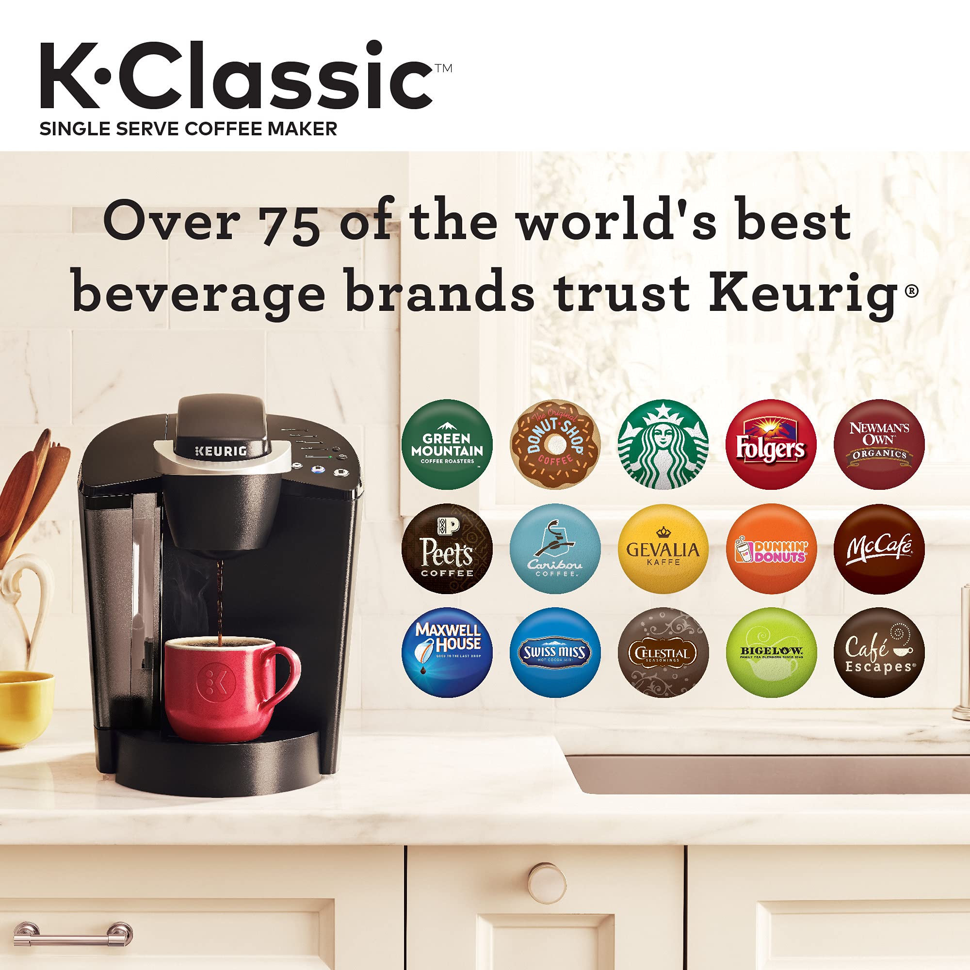 Keurig K-Classic Single Serve Coffee Maker with Green Mountain Pumpkin Spice K-Cup Pods (32 Count) - Perfect for Home, Office & Holiday Gifting