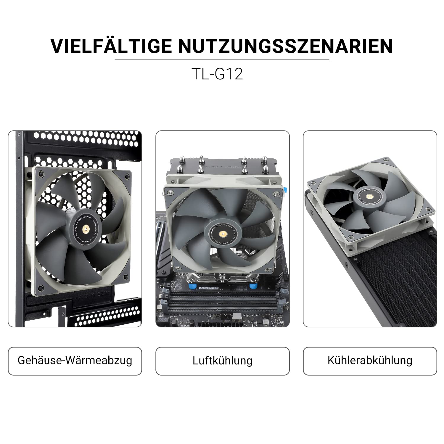 Thermalright TL-G12 120mm PWM CPU Cooler Fan - Ultra Quiet 4-Pin Hydraulic Bearing PC Case Fan, 1500 RPM - Perfect for Gaming PCs, Workstations & High-Performance Cooling Systems