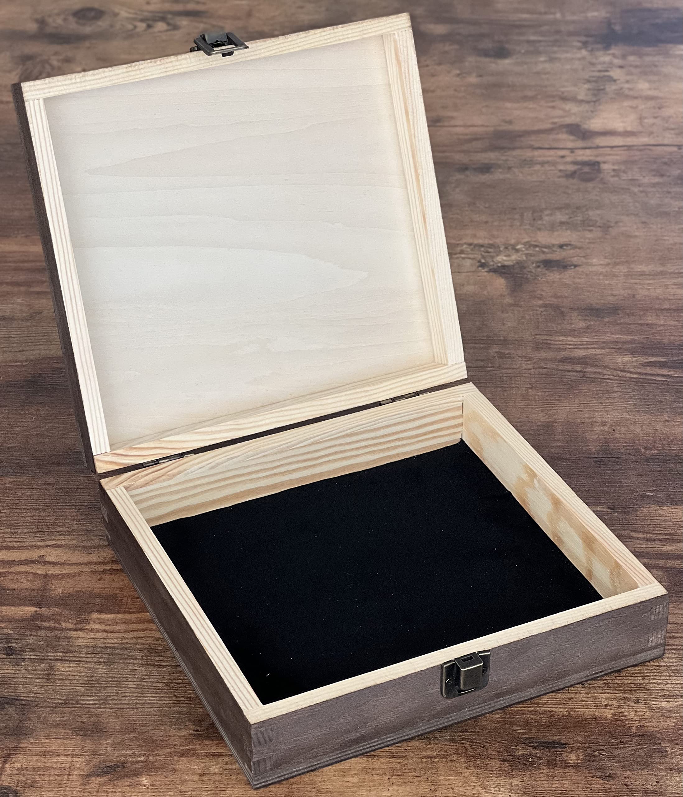 Our Adventures Wooden Keepsake Box - 8.5x8x2.5 Inch Dark Walnut Memory Gift Box for 5th Anniversary, Travel Mementos & Unique Present - Perfect for Couples, Wedding Anniversaries & Special Occasions
