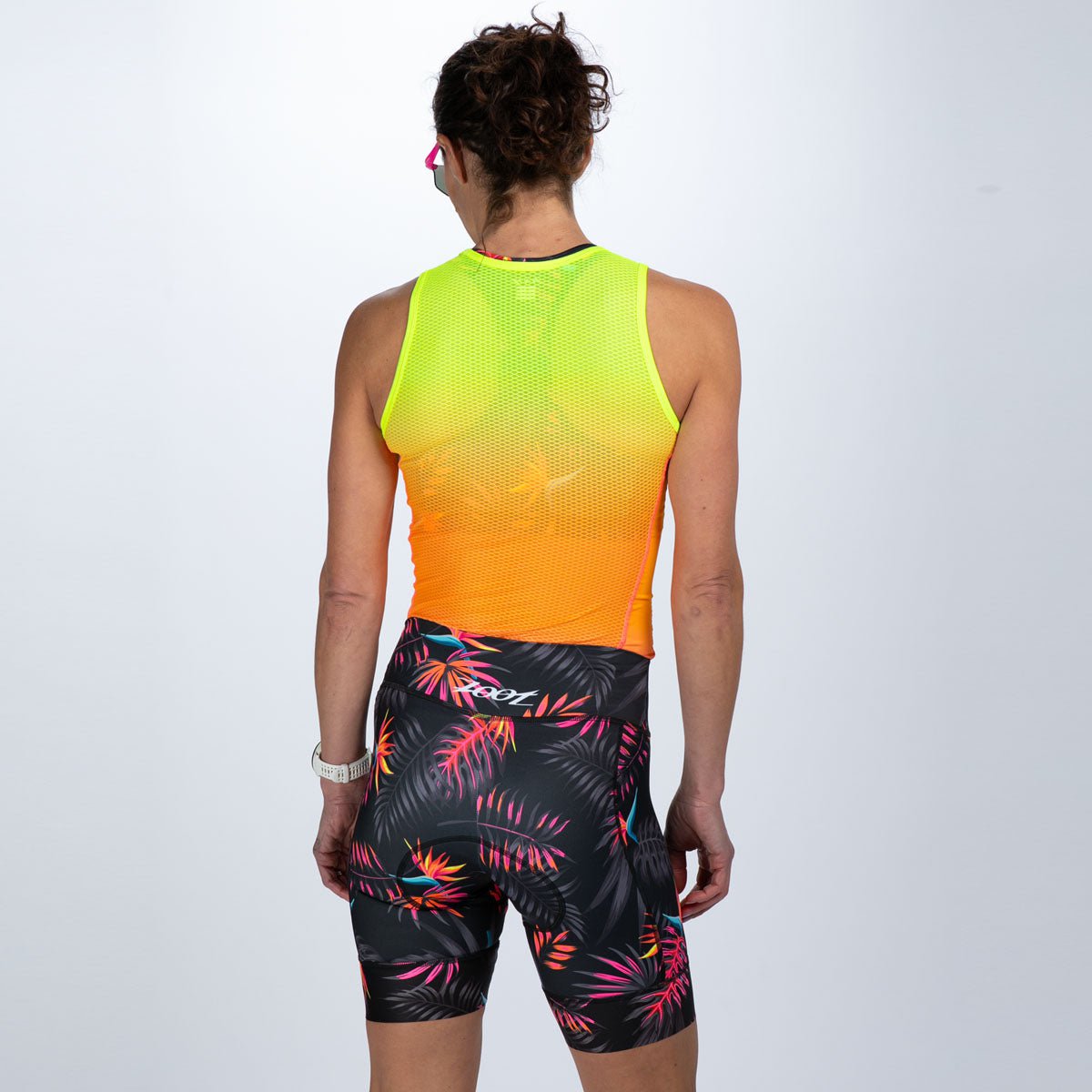 Women's High Rise Biker Shorts - Tropical Magic Print | Comfortable & Stretchy Workout Shorts for Yoga, Running & Cycling