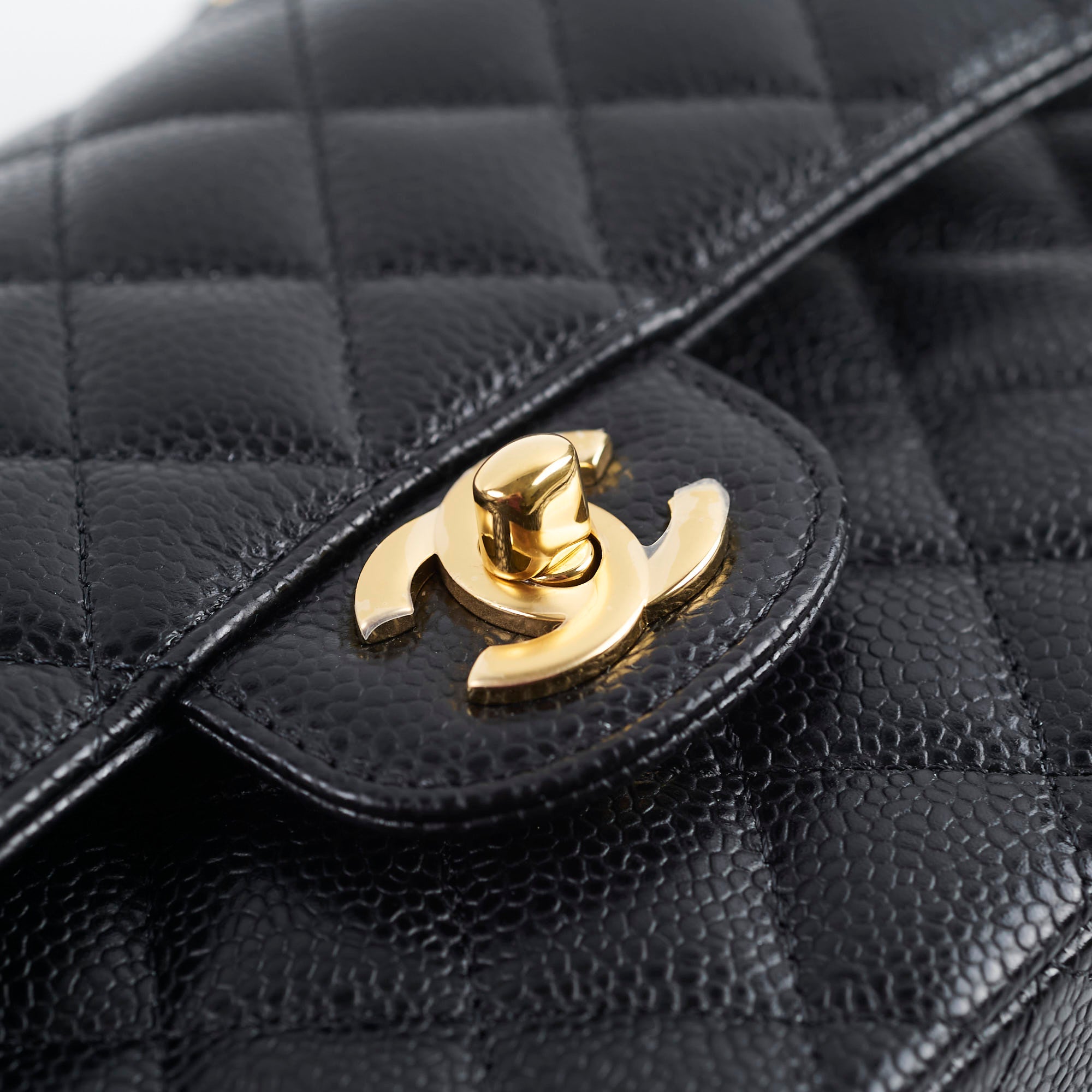 Chanel Small Caviar Leather Double Classic Flap Bag Black with Microchip - Luxury Designer Handbag for Women, Perfect for Evening Parties & Special Occasions