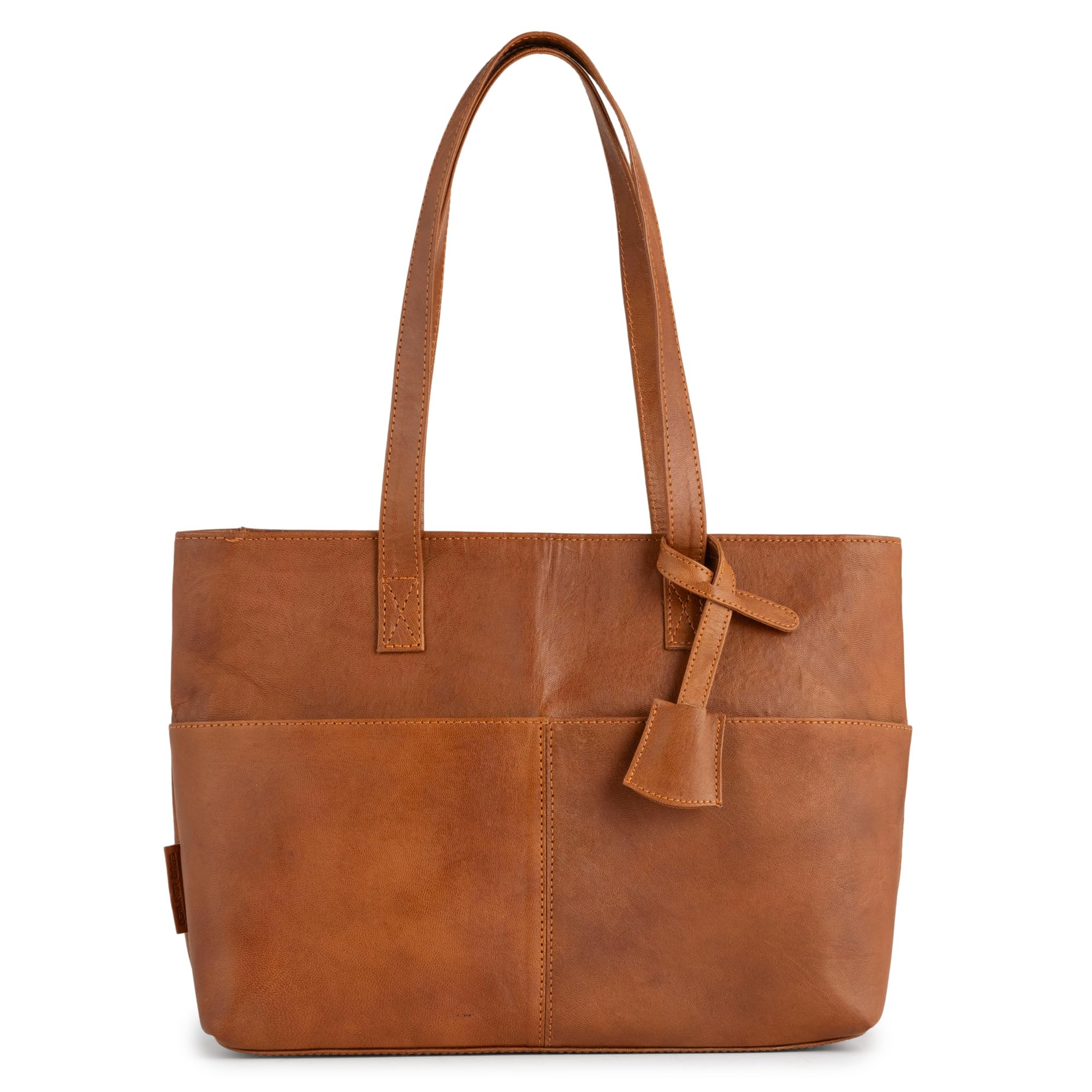 BERLINER BAGS Vintage Leather Handbag Julia - Large Women's Tote Bag in Brown | Perfect for Work, Travel & Everyday Use
