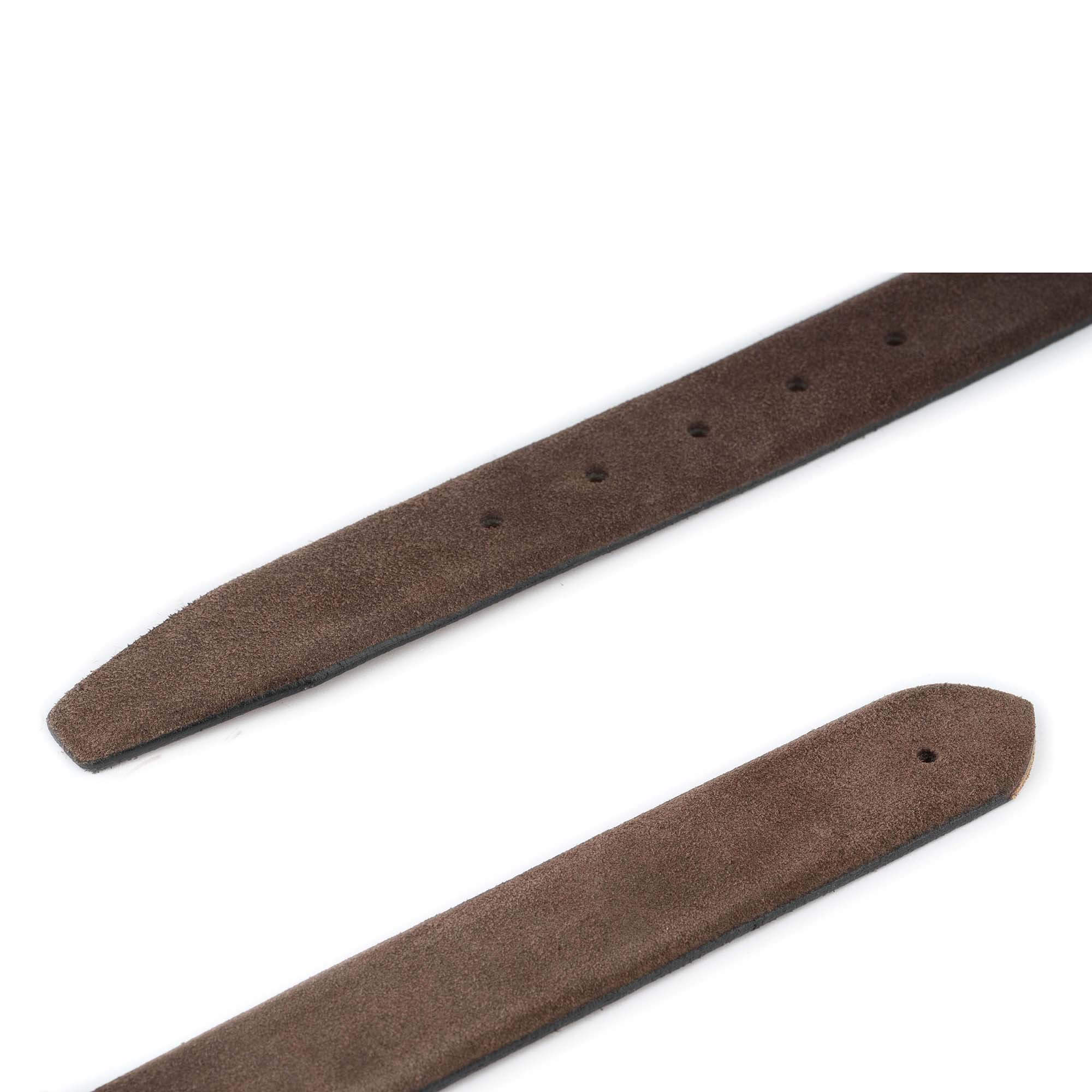 Premium Genuine Suede Leather Belt Straps for Montblanc Buckles - Medium Brown - Perfect for Business Attire & Formal Occasions