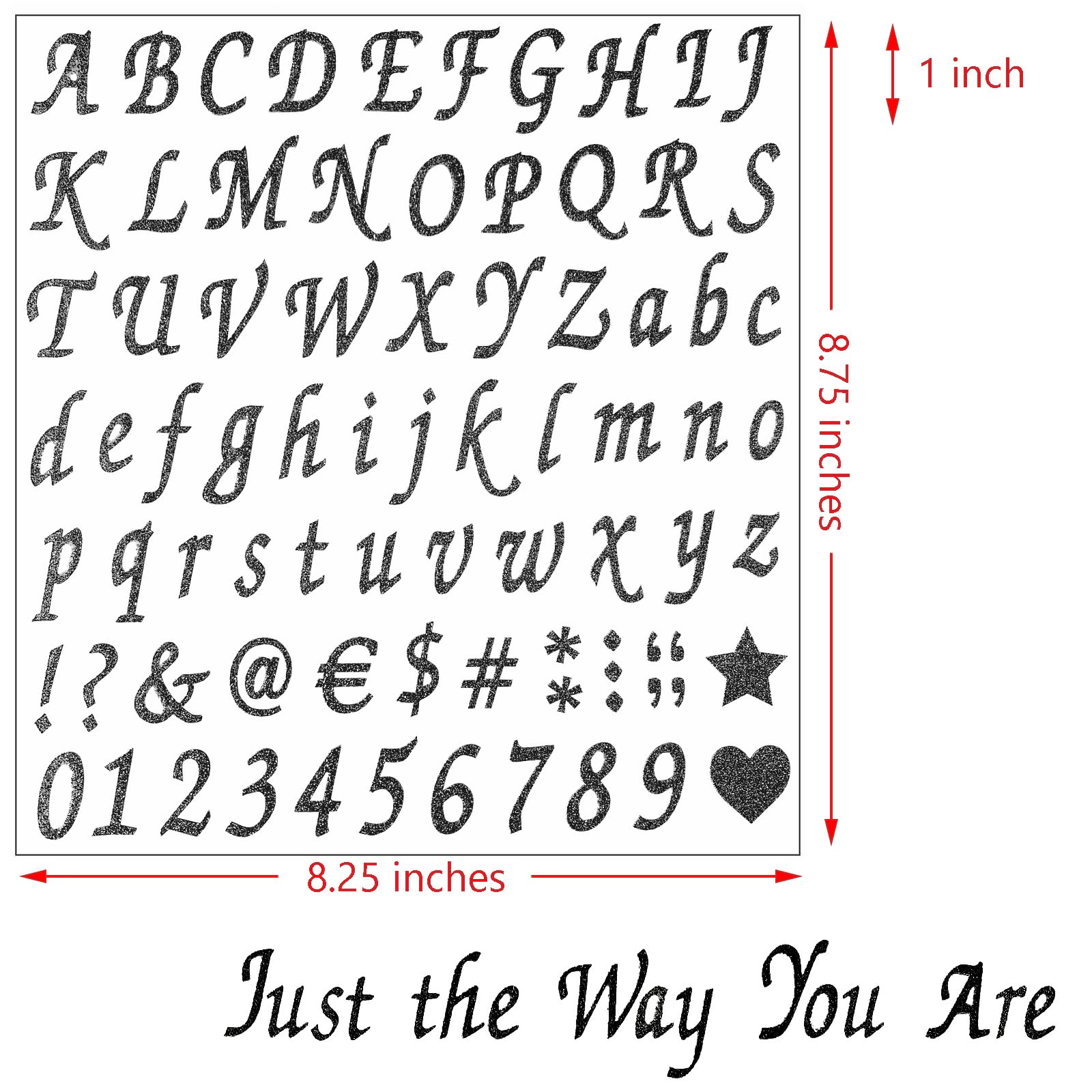 800 Pcs Self-Adhesive Glitter Alphabet & Number Stickers - 10 Sheets Black Letter Decals for DIY Crafts, Graduation Cap Decoration, Classroom Decor, Business Signs & Address Marking - Perfect for Scrapbooking, Party Decor & Home Organization