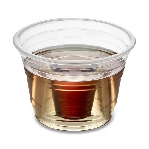 Zappy 50 Neon Clear Disposable Plastic Jager Bomb Shot Glasses - Double Wall Party Cups for Mixed Drinks & Bomber Shots (50 Count) - Perfect for Bar Nights, College Parties & Club Events