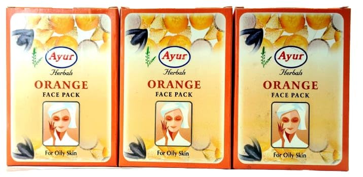 CHALING AYUR Orange Brightening Face Mask Powder - 25g (3-Pack) | Natural Glow Boosting Treatment for Dull Skin | Perfect for Spa Nights & Pre-Event Skin Prep