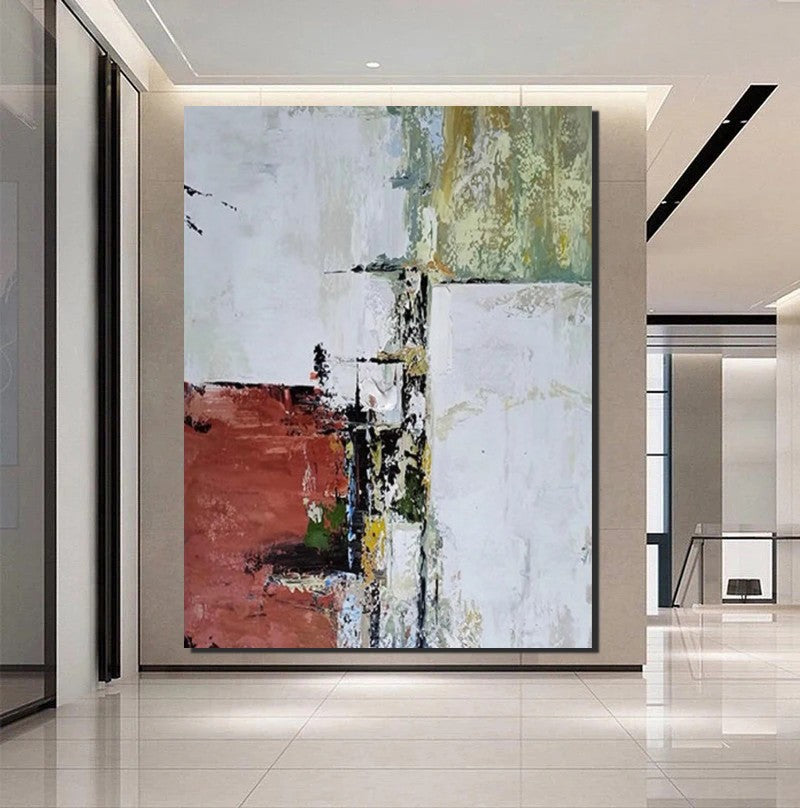 Modern Abstract Acrylic Painting on Canvas - Large Red Contemporary Art for Living Room & Bedroom Wall Decor - Perfect for Home Office and Apartment Interior Design