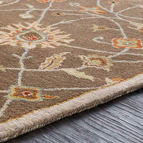 Surya Floral Traditional Area Rug 6x9 Feet Brown - Perfect for Living Room, Bedroom & Home Decor
