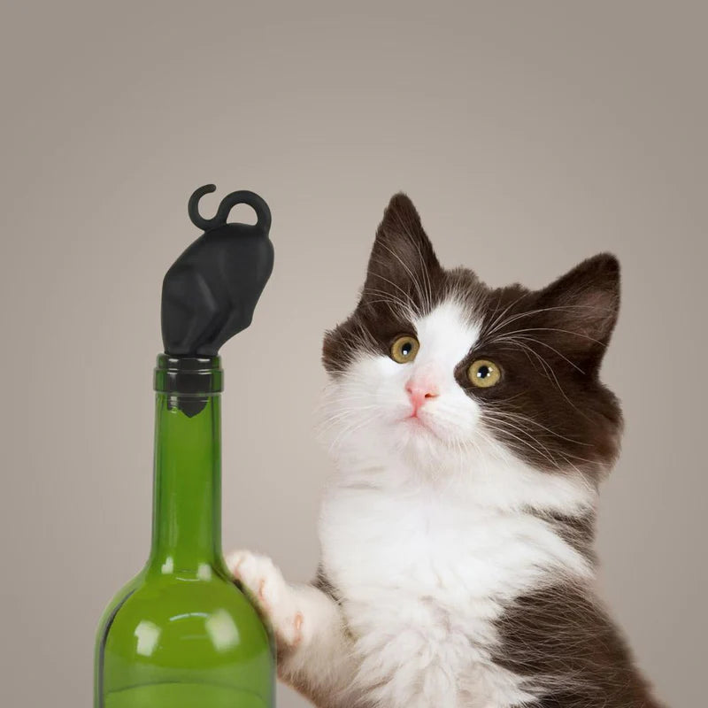 Stop Kitty Wine Stopper - Cute Cat-Shaped Wine Bottle Sealer for Preserving Freshness | Perfect for Parties, Gifts & Home Bars