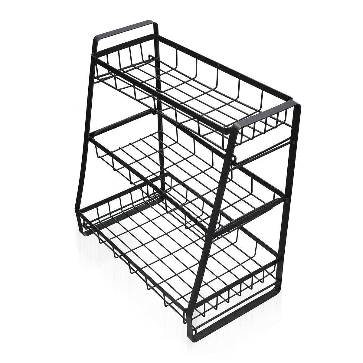 VeahUS 3-Tier Adjustable Metal Wire Shelving Unit - Heavy Duty Storage Rack for Closet, Kitchen, Garage & Office Organization | Space Saving Shelf for Books, Pantry, Laundry & Home Storage