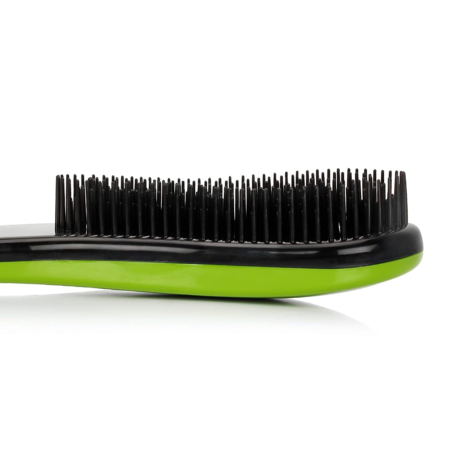 Scarlet Line Compact Styler Detangling Hair Brush - Tangle Tamer for Thick, Thin, Curly, Straight, Wet & Dry Hair - Black & Green - Perfect for Travel, Home & Salon Use