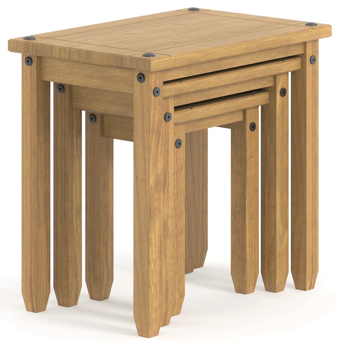 Modern Wood Nesting Coffee Tables Set of 3 - Small Side Tables for Living Room, Bedroom & Office - Space-Saving Multi-Level Brown End Tables - Perfect for Small Spaces, Home Decor & Coffee Table Styling