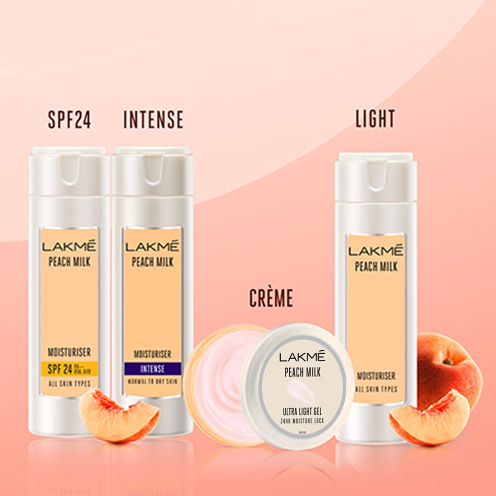 LAKMÉ Peach Milk Ultra Light Gel 50g - Hydrating Face Moisturizer for Dry & Sensitive Skin | Day & Night Cream for Soft, Glowing Complexion | Perfect for Daily Skincare Routine