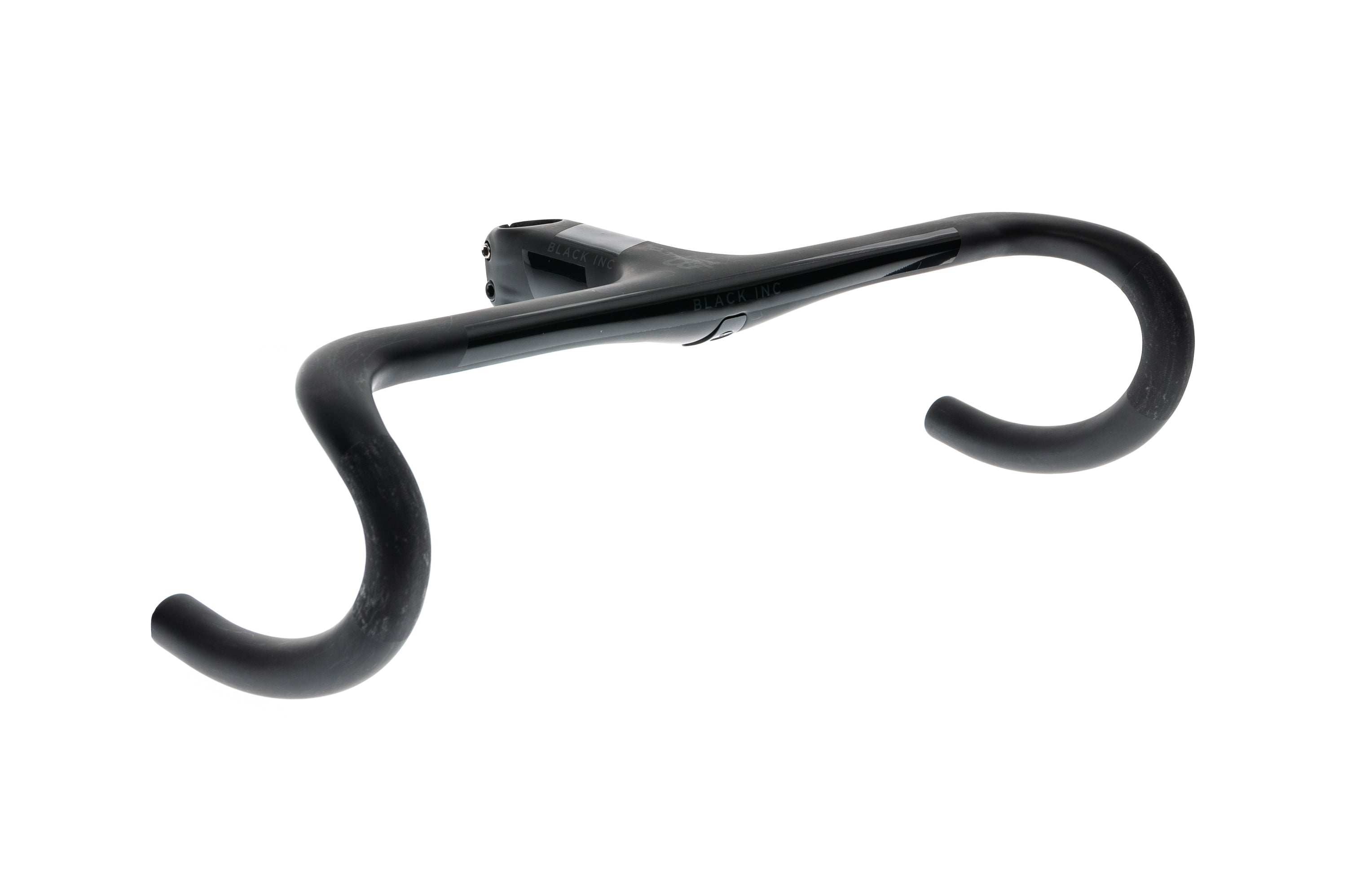 Black Inc Integrated Barstem Handlebar 44cm x 120mm - Lightweight Carbon Fiber Road Bike Handlebar for Racing & Performance Cycling | Perfect for Road Bikes, Triathlon & Time Trial Bikes