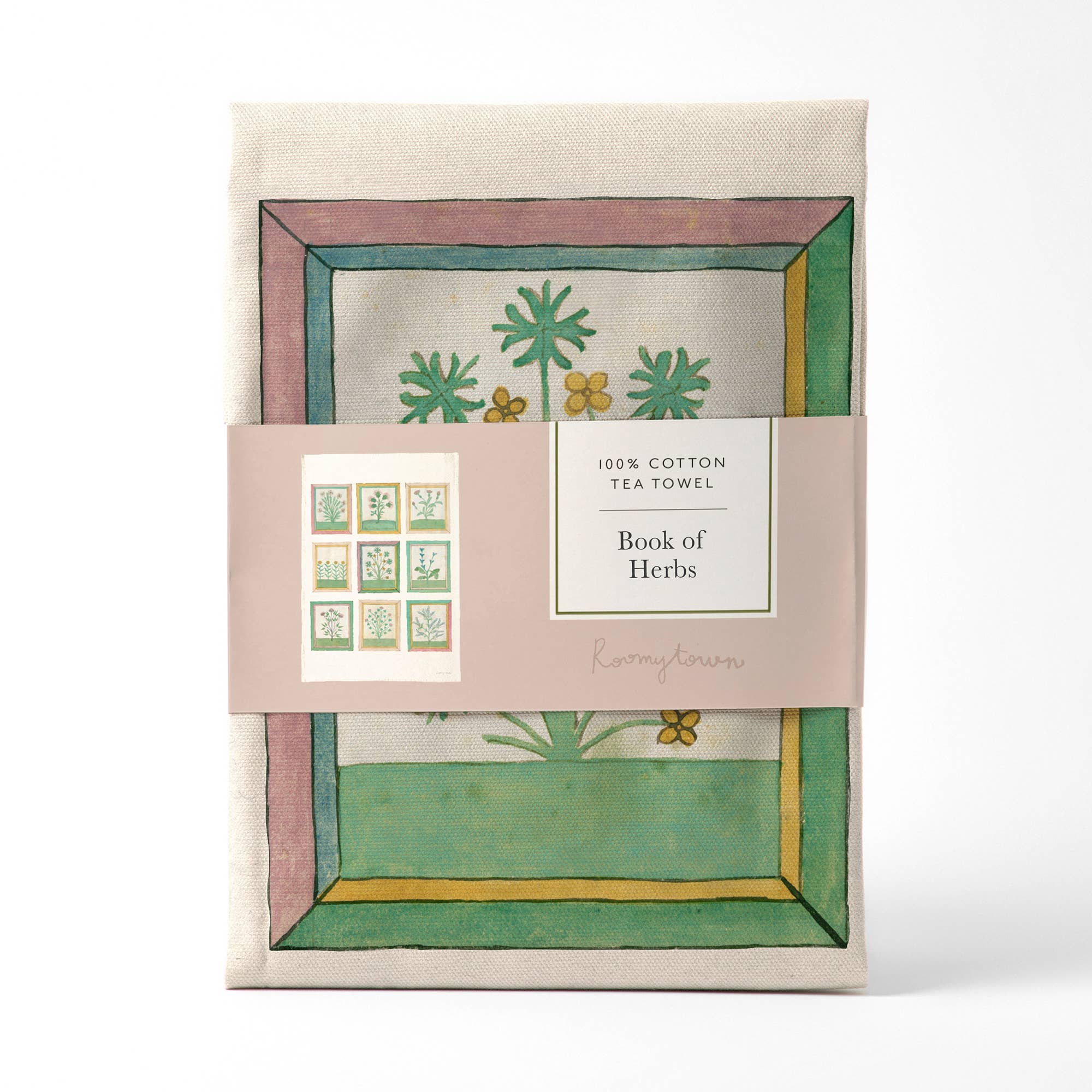 Organic Cotton Tea Towel with Herbal Print | Premium Kitchen Towel for Drying Dishes, Cleaning & Decor | Perfect for Farmhouse, Cottage & Rustic Style Kitchens